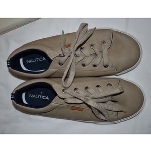 NAUTICA Men’s Tan Leather Casual Sneakers